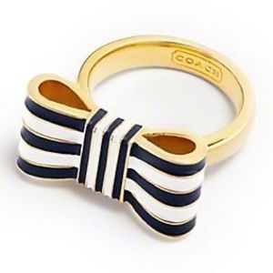 Coach Striped Bow Ring